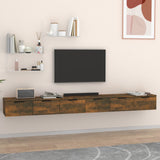 Mobili a Muro 2 pz Rovere Fumo 102x30x20cm in Legno truciolato