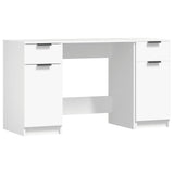Scrivania con Mobile Laterale Bianco in Legno truciolato