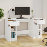 Scrivania con Mobile Laterale Bianco in Legno truciolato