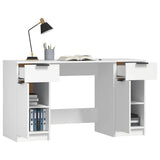 Scrivania con Mobile Laterale Bianco in Legno truciolato