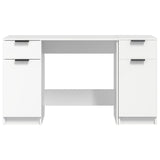 Scrivania con Mobile Laterale Bianco in Legno truciolato