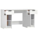 Scrivania con Mobile Laterale Bianco in Legno truciolato