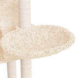 Albero per Gatti con Tiragraffi in Sisal Crema 108,5 cm