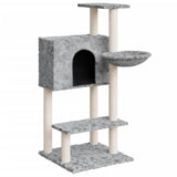 Albero per Gatti con Tiragraffi in Sisal Grigio Chiaro 108,5 cm