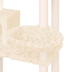 Albero per Gatti con Tiragraffi in Sisal Crema 131 cm