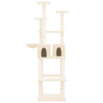 Albero per Gatti con Tiragraffi in Sisal Crema 167 cm