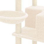 Albero per Gatti con Tiragraffi in Sisal Crema 167 cm