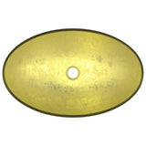 Lavandino in Vetro Temperato 54,5x35x15,5 cm Oro