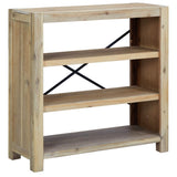 Libreria a 3 Ripiani 80x30x80 cm in Legno Massello di Acacia