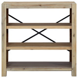 Libreria a 3 Ripiani 80x30x80 cm in Legno Massello di Acacia