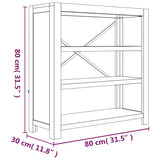 Libreria a 3 Ripiani 80x30x80 cm in Legno Massello di Acacia