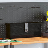 Contenitore Portaoggetti Nero 50x15x20,5 cm in Alluminio