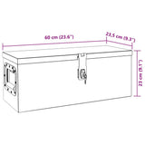 Contenitore Portaoggetti Nero 60x23,5x23 cm in Alluminio