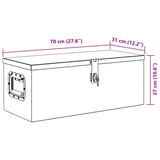 Contenitore Portaoggetti Argento 70x31x27 cm in Alluminio