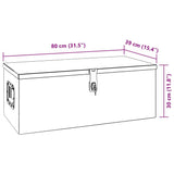 Contenitore Portaoggetti Nero 80x39x30 cm in Alluminio