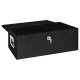 Contenitore Portaoggetti Nero 90x47x33,5 cm in Alluminio