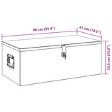 Contenitore Portaoggetti Nero 90x47x33,5 cm in Alluminio