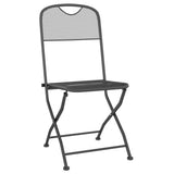 Set da Pranzo per Giardino 3pz Rete Metallica Espansa Antracite