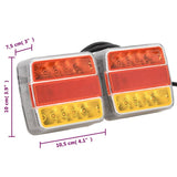 Luci Rimorchio 2 pz Rosso 10,5x7,5x10 cm 12V Lampadina LED