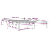 Giroletto Grigio 150x200 cm in Legno Massello di Pino King Size