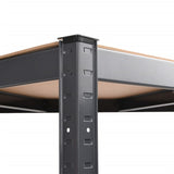 Mensola Angolare 4 Ripiani Antracite Acciaio Legno truciolato