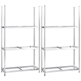 Portapneumatici a 3 Strati 2 pz Argento 110x40x200cm in Acciaio