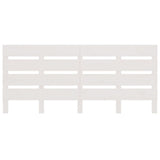 Testiera per Letto Bianca 200x3x80 cm in Legno Massello di Pino