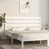 Testiera per Letto Bianca 200x3x80 cm in Legno Massello di Pino