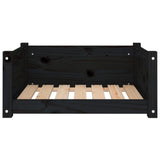 Cuccia per Cani Nera 65,5x50,5x28cm in Legno Massello di Pino