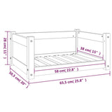 Cuccia per Cani Nera 65,5x50,5x28cm in Legno Massello di Pino