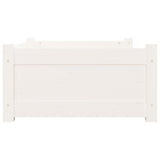 Cuccia per Cani Bianca 75,5x55,5x28cm in Legno Massello di Pino