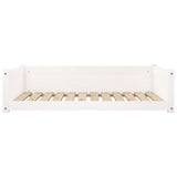 Cuccia per Cani Bianca 105,5x75,5x28 cm Legno Massello di Pino