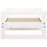 Cuccia per Cani Bianca 55,5x45,5x28cm in Legno Massello di Pino