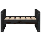 Cuccia per Cani Nera 55,5x45,5x28cm in Legno Massello di Pino