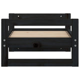 Cuccia per Cani Nera 55,5x45,5x28cm in Legno Massello di Pino