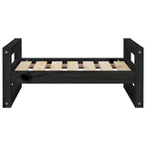 Cuccia per Cani Nera 65,5x50,5x28cm in Legno Massello di Pino