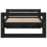 Cuccia per Cani Nera 65,5x50,5x28cm in Legno Massello di Pino