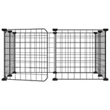 Gabbia per animali domestici a 8 pannelli con porta nera 35x35 cm in acciaio