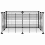 Gabbia per Animali Domestici 8 Pannelli Nero 35x35 cm Acciaio