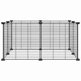 Gabbia per Animali Domestici 8 Pannelli Nero 35x35 cm Acciaio