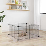Gabbia per Animali Domestici 8 Pannelli Nero 35x35 cm Acciaio
