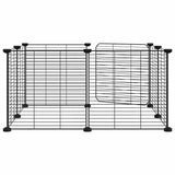 Gabbia per animali domestici a 8 pannelli con porta nera 35x35 cm in acciaio
