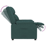 Poltrona Reclinabile in Tessuto Verde Scuro