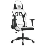 Sedia da Gaming Massaggiante Bianco e Nero in Similpelle