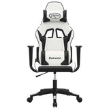 Sedia da Gaming Massaggiante Bianco e Nero in Similpelle