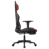 Sedia Gaming Massaggio Poggiapiedi Nero e Rosso Vino Similpelle