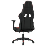 Sedia Gaming Massaggio Poggiapiedi Nero e Rosso Vino Similpelle