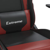 Sedia Gaming Massaggio Poggiapiedi Nero e Rosso Vino Similpelle