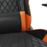 Sedia Gaming Massaggio Poggiapiedi Nero e Arancione Similpelle