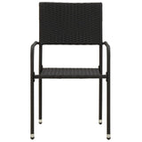 Set da Pranzo da Giardino 3 pz in Polyrattan Nero